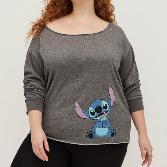 Torrid / Disney Stitch off shoulder sweatshirt - Picture 1 of 8